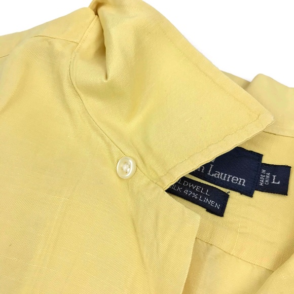 Ralph Lauren CALDWELL Silk Linen Camp Shirt Large - Picture 5 of 8